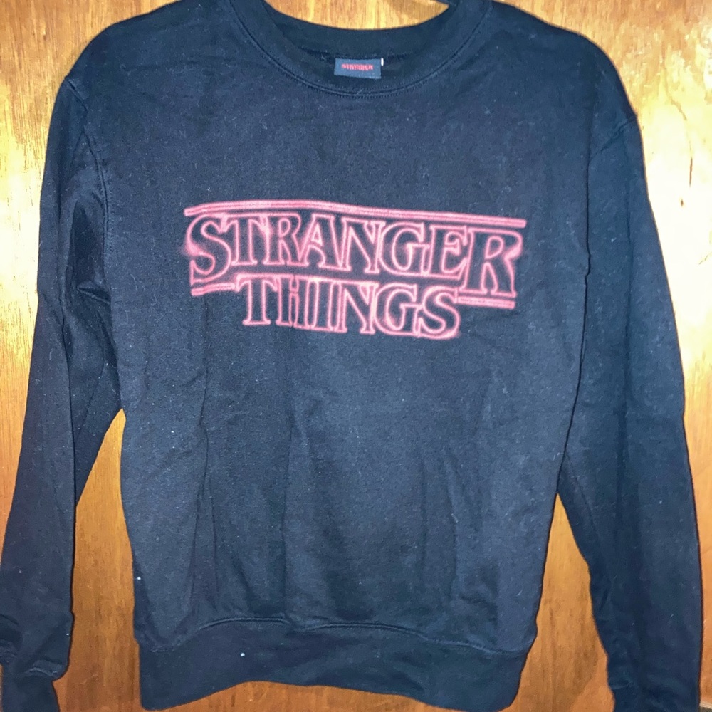 Stranger Things Netflix Sweatshirt Long Sleeve Black Size One / XS